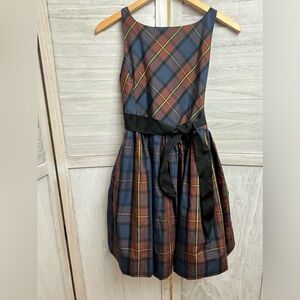 Girls Ralph Lauren Christmas Holiday Sleeveless short Plaid Dress sz16